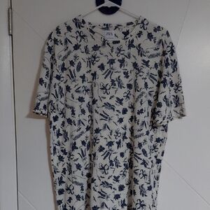 Zara Navy Floral Patterned Blouse